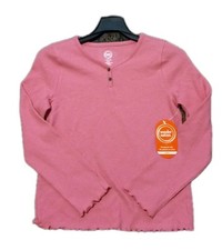 Wonder Nation Girls Long-Sleeve Henley T-Shirt Size L 10-12 Blush