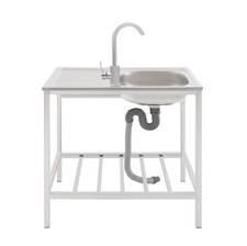 Single Bowl Catering Sink Commercial Kitchen Stainless Steel Sinks Drainer Unit