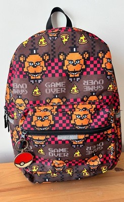 Five Nights at Freddy s Backpack FNAF Game Over Pixel Gamer + Poké Ball Keychain