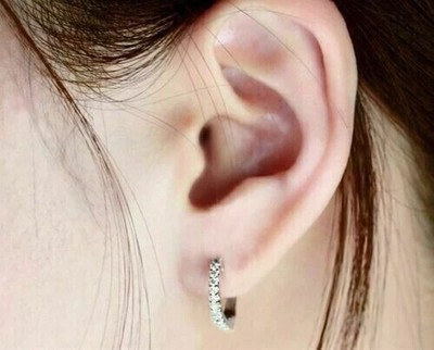 Huggie-Creolen 1,00 kt runder Schliff Laborgefertigt Diamant 14 kt Weißgold plattiert