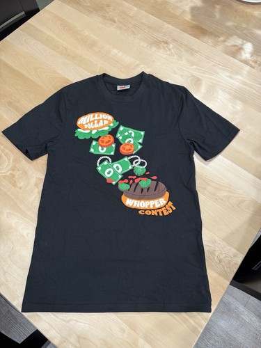 2024 NEW Burger King Million Dollar Whopper Black Crew Shirt Employee S M L XL