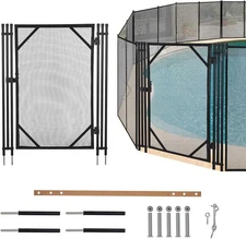 GarveeLife 4Ft x 2.5Ft Pool Fence Gate HD Steel Aluminum Frame Safety Kit BLACK