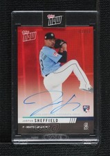 2022 Topps Now Road to Opening Day Red 1/10 Justus Sheffield #OD-210D Auto x0z