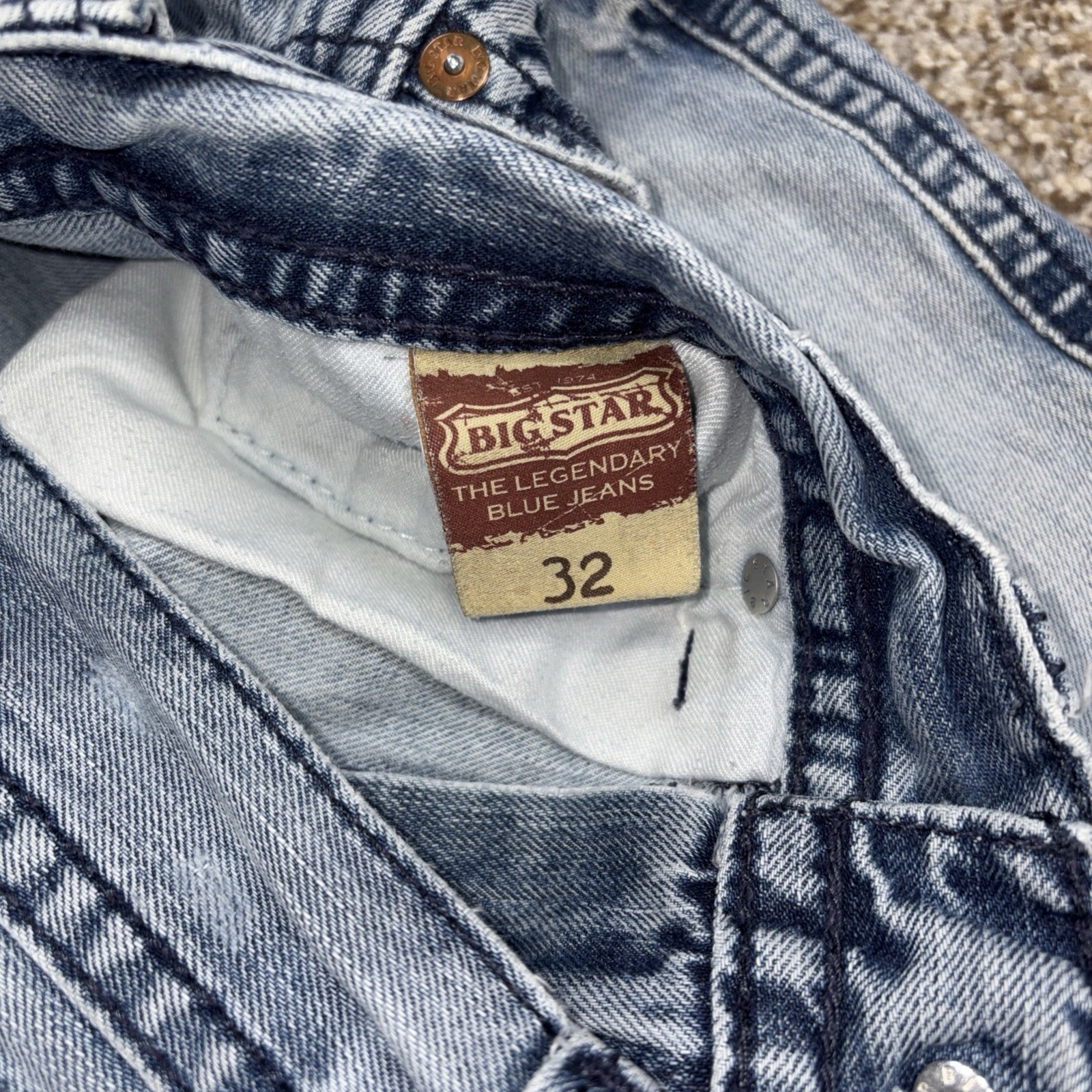 Big Star Pioneer Boot Cutoff Jean Shorts Men’s 33x22 Distressed Read Description - View 6