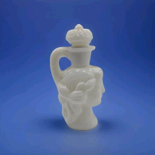 Avon 1972  Grecian Pitcher  White Milk Glass  Skin So Soft Oil Empty Vintage