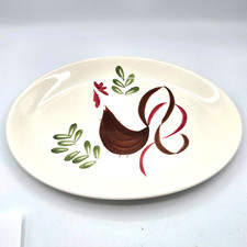 Canonsburg Pottery Allegheny Ware Rooster Chanticleer 13" Serving Platter c.1954