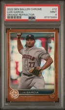 2022 Ben Baller Topps Chrome MLB Baseball #12 Luis Garcia /25 Orange PSA 9