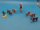 Vintage Playmobil 3749 Longhorn Cowboy Wrangler, 6 Cattle, 2 Cactus