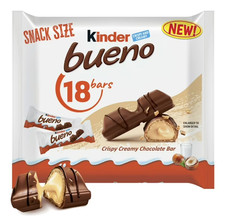 Kinder Bueno Milk Chocolate and Hazelnut Cream, Individually Wrapped Snack Size