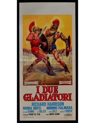 Plakat I Zwei Gladiatoren Giuliano Gemma Richard Harrison Caiano B363