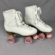 Chicago Skates White Quad Roller Skates Pink Wheels Ladies 8 EU 39-40 Classic