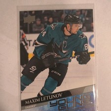 Upper Deck 2020-21 Maxim Letunov Young Guns #487 San Jose Sharks NHL Card