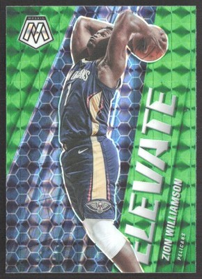 Zion Williamson 2020-21 Panini Mosaic Elevate Green #3 New Orleans Pelicans