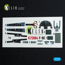 1/72 ResKit K72084 F-8E Crusader - interior 3D decals for Academy kit