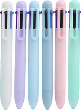 6-In-1 Multicolor Retractable Ballpoint Colored Pen 6Pcs 0.7Mm Colorful Ink Pen