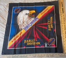 1990s Unused Harley Davidson Bandana Handkerchief Old Stock Made In The USA