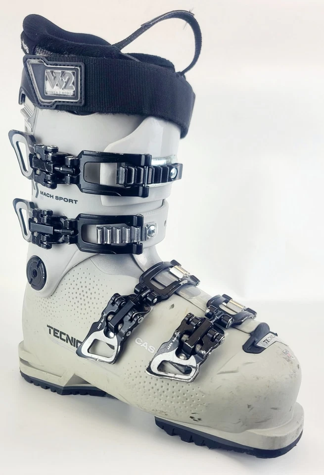 Used $500 Women's Tecnica Mach Sport MV 85 W Ski Boots Pearl White with Gripwalk - Image 2 of 4