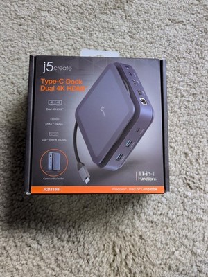 J5 Create Type-C Dock Dual 4K HDMI JCD3198 NEW