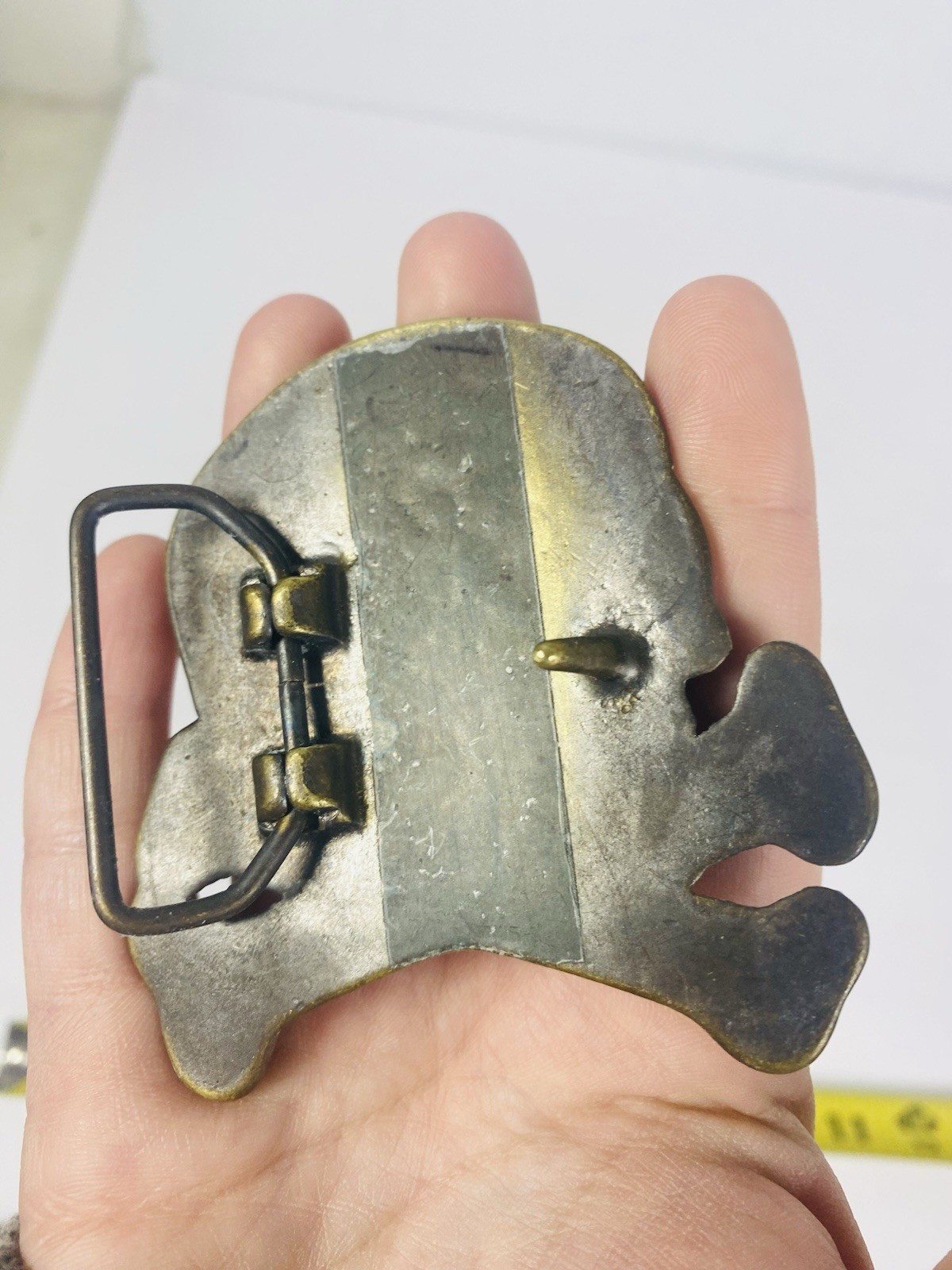 Skull Crossbones Solid Brass Biker Motorcycle Pun… - image 2