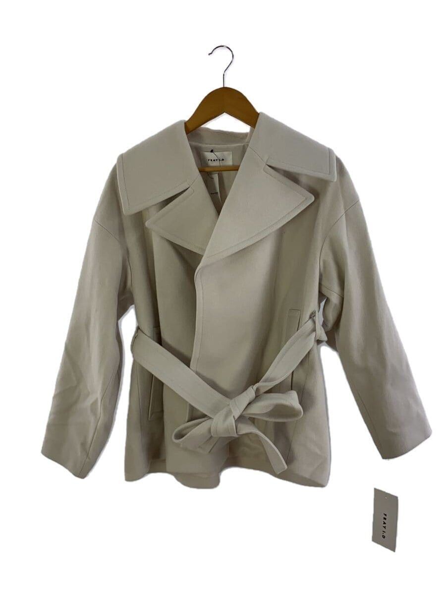 ALTRA FRAY I.D Altro Cappotto O Lana Bianco Tinta Unita Colore Grande Corto