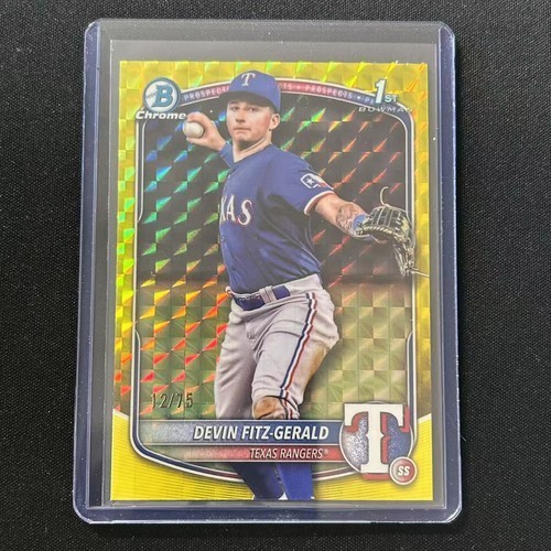 🀄️2025 BOWMAN CHROME PROSPECT 1ST GEOMETRIC YELLOW /75 DEVIN FITZ-GERALD