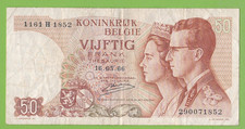 BELGIUM - 50 Francs - Baudoin/Fabiola Type 1966 Treasury Banknote -  LOOK!!