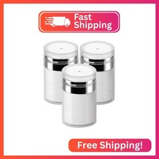 3 Pack Airless Pump Bottles Lotion Jar Dispensers for Moisturizer, 3.5 Oz