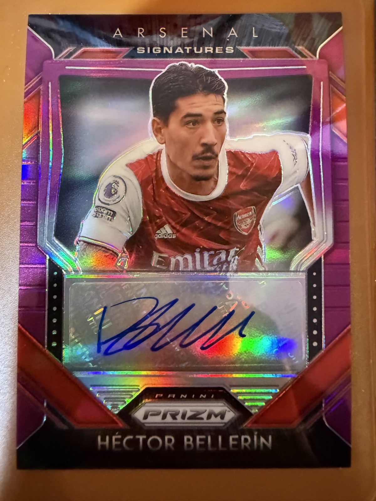 Hector Bellerin 2020-21 Prizm Premier League - Signatures Purple Prizm Auto /99