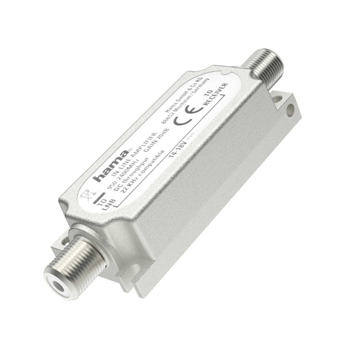 Amplificateur en ligne SAT 20 dB pour câble coaxial 950-2150 MHz