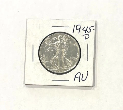1945-P WALKING LIBERTY SILVER HALF DOLLAR ~  AU ~ NICE COIN ~ 90% SILVER