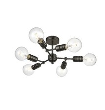 FRANKLITE F2408-6 6 Light Ceiling / Wall Gunmetal. J6