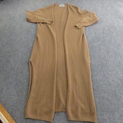 Apparis Sweater Womens Medium Camel Long Cardigan Duster Open Front Knit Coat