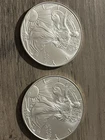 (2) 1996  AMERICAN SILVER EAGLES 1 OZ .999 FINE SILVER