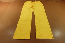 Mandala Womens Size XS Yellow Drawstring Waist Split Hem Cargo Scrub Pants