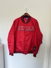NUOVO Chicago Bulls Ultra Game Giacca Rosso Trapuntato NBA Varsity Bomber Uomo XL