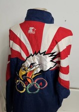 Olympic Team USA Jacket 1996 Eagle  Vintage Y2K Lined Starter Track Top UK XL 