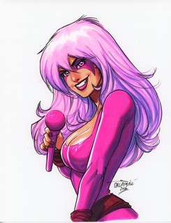 Sexy Jem and the Holograms Pin up original art by Scott Dalrymple