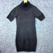 Simply Vera Vera Wang Sweater Dress Womens Medium Gray Mock Neck Office Chic