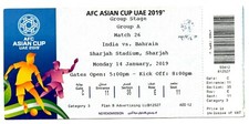 Ticket Asian Cup 2019 #26 India - Bahrain