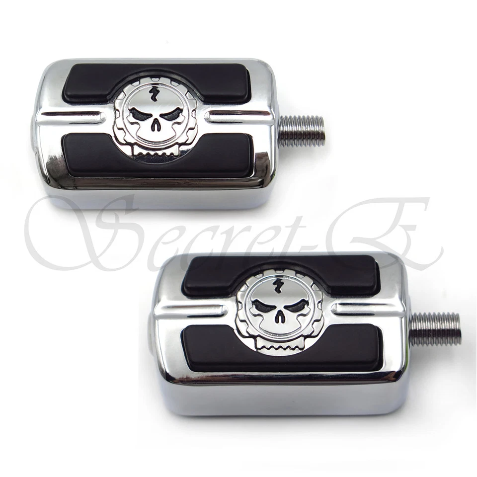 2 хромированных переключателя передач с черепом для '87-'17 Harley Davidson Low Rider/Bad Boy - Изображение 2 из 4