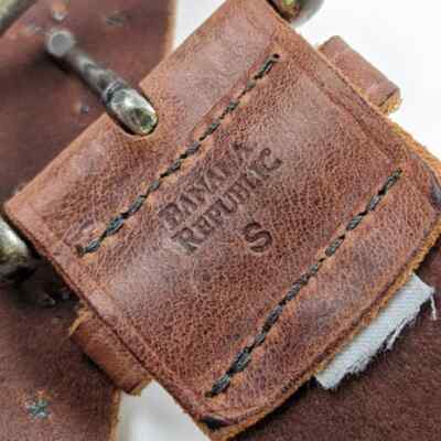 Y2K 2000s Heavy Studded Leather Belt Brown Banana Republic  display picture 2