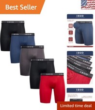 Active Men's Boxer Briefs - 5 Pack Performance Underwear with Extra Long Legs