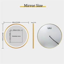 600mm/800mm Diameter Illuminated LED Bathroom Mirror Touch Sensor Brushed Brass