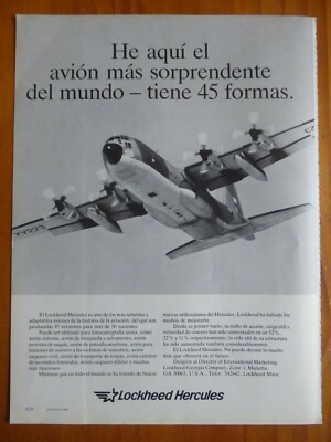 9/1984 PUB LOCKHEED C-130 HERCULES TANKER FREIGHTER AIRLIFTER SPANISH AD