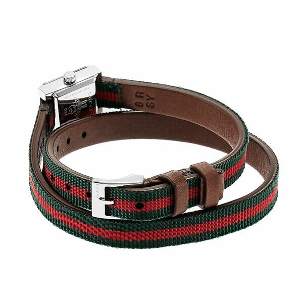 Gucci G-Frame YA128528 Green and Red Dial Stainless Steel Women's