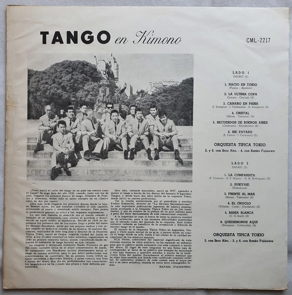 ORQUESTA TIPICA TOKIO IKUO ABO RANKO FUJISAWA TANGO EN KIMONO 1964 CHILEAN PRESS - Image 3 of 4