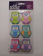 STICKO Stickers Dimensional OWLS pastel OWLS Scrapbooking