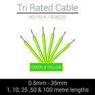 GREEN YELLOW EARTH TRI RATED CABLE 0.5MM - 35MM MARINE AUTOMOTIVE 12V 240V