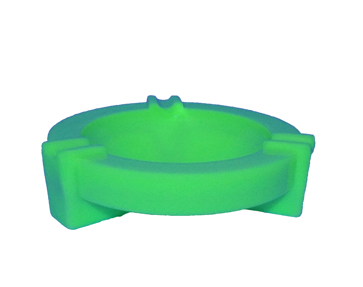ANDRIES COPIER ART URANIUM GLASS ASHTRAY ART DECO SIGNED URANE
