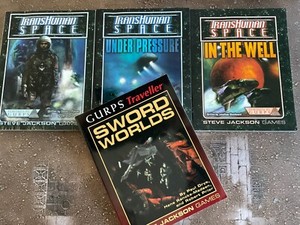 GURPS Traveller, TransHuman Space lot Steve Jackson Games SJG Sword Worlds, more